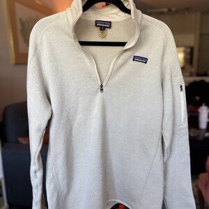 Womens Patagonia 1/4 zip better sweater fleece Pullover XL Cream